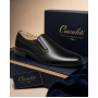 Pantofi barbati negri eleganti din piele naturala fara sireturi - GKR109NN